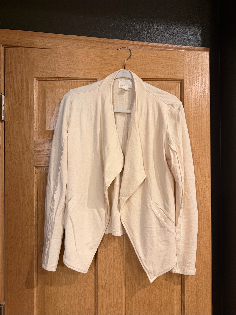 Women’s Cream Drape Front Sweater Jacket
